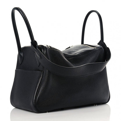 Hermes Taurillon Clemence Lindy 34 Black 3 of 12