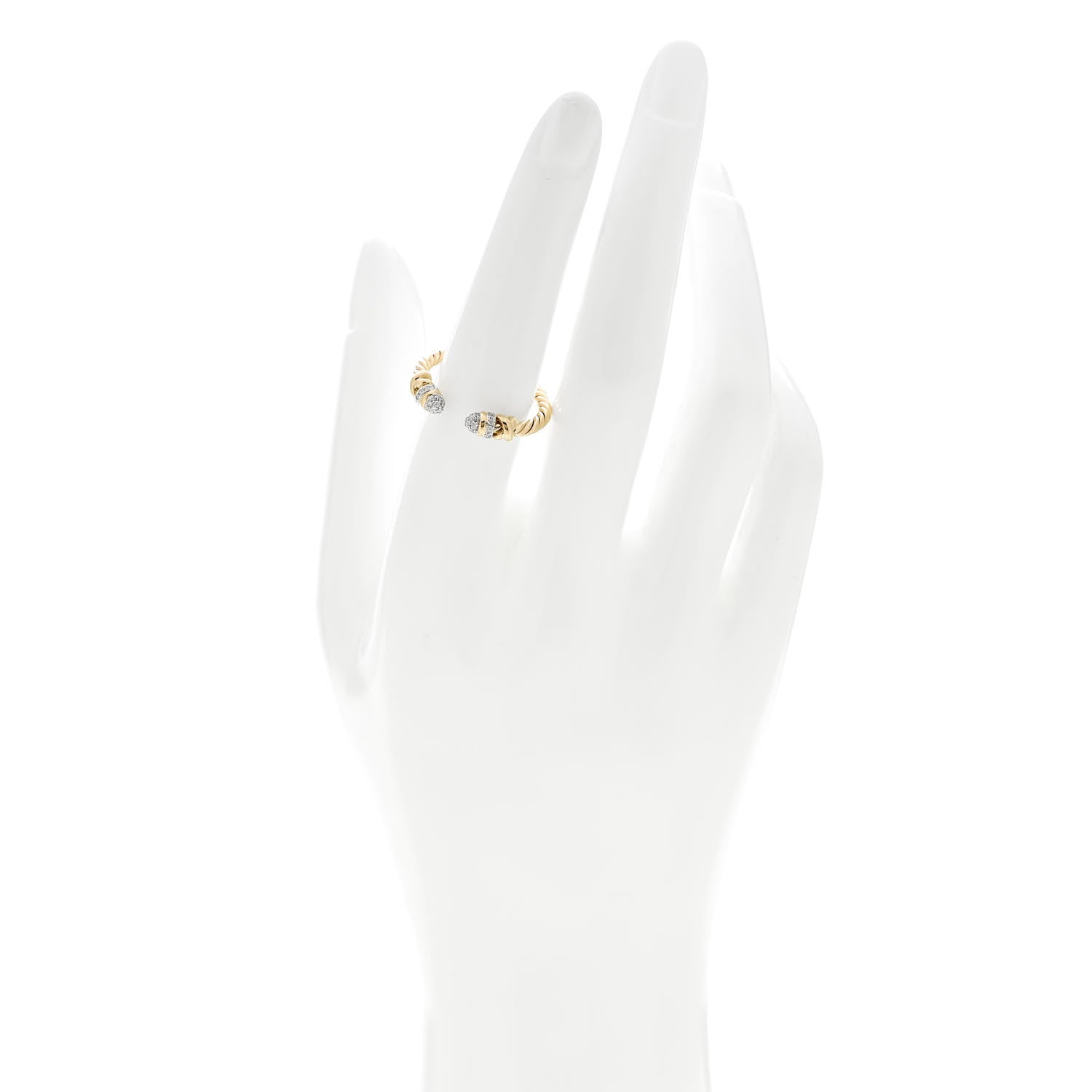 David Yurman 18K Yellow Diamond Petite Helena Open Ring 53 6.5 2 of 5
