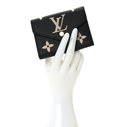 Louis Vuitton Empreinte Monogram Giant Victorine Wallet Black Beige 2 of 7