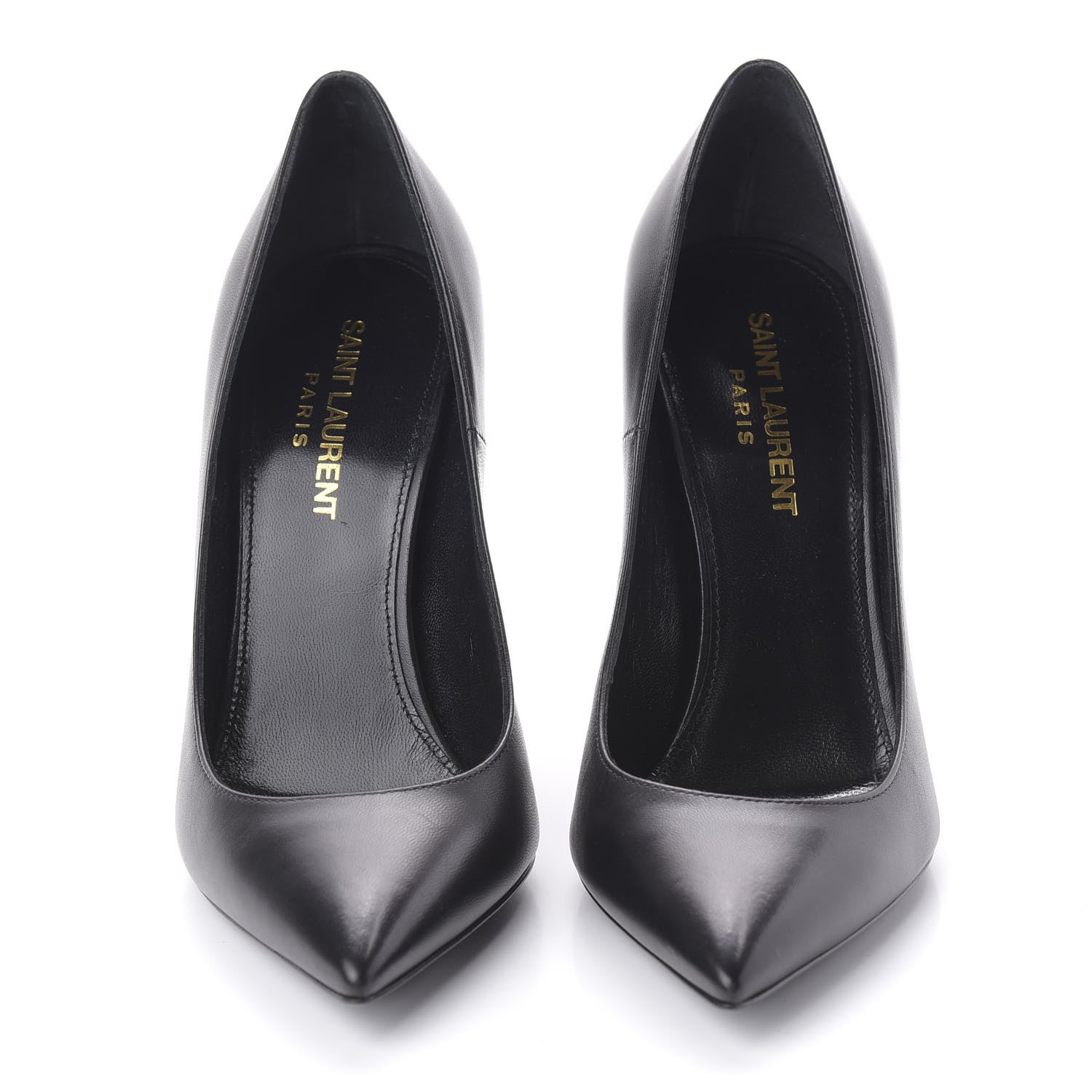 Saint Laurent Calfskin Opyum 110 Pumps 36 Black Gold 2 of 9