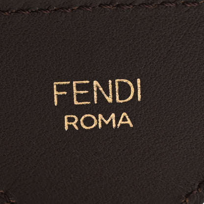 Fendi Ribbon Vitello Century FF 1974 Embroidered Adjustable Strap You Fango Rosa Confetto Chocolate 4 of 5