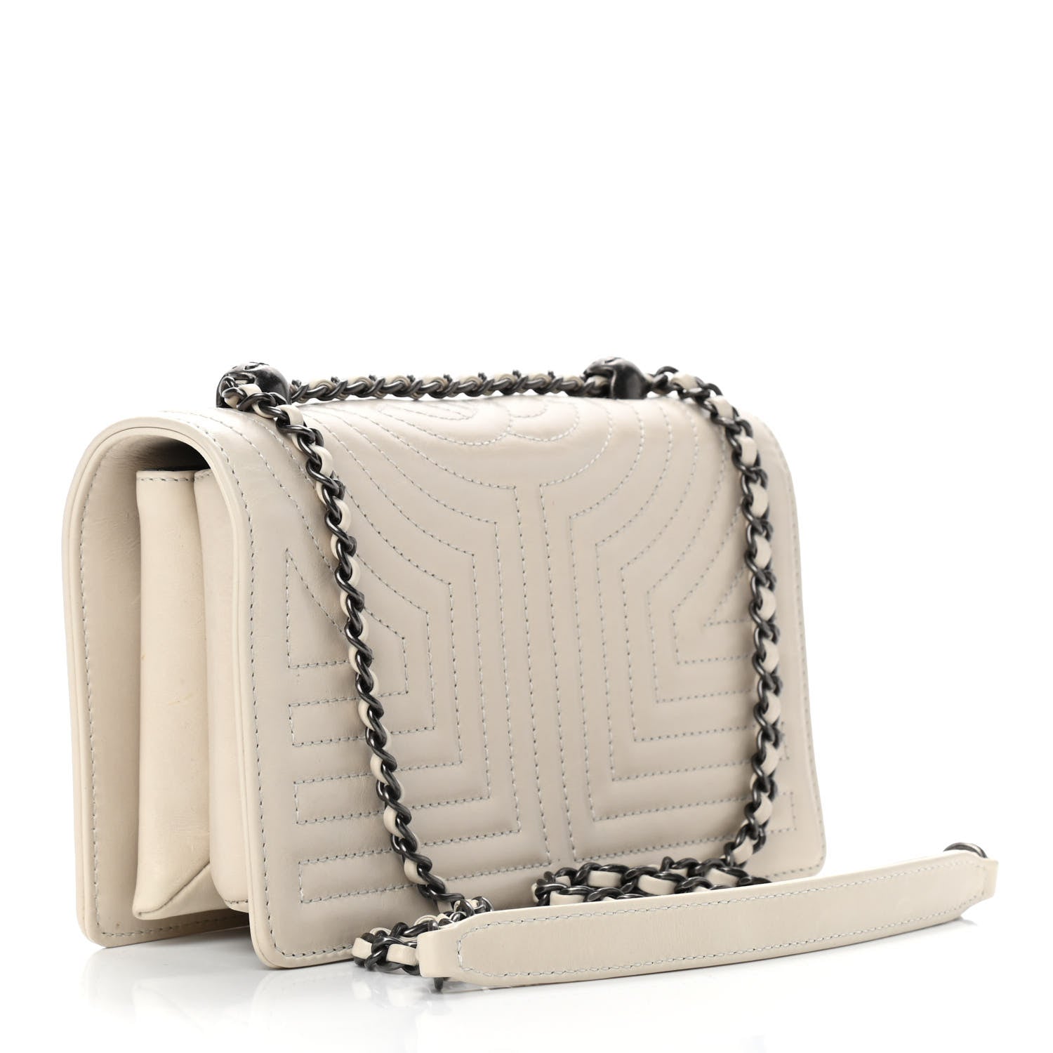 Chanel Calfskin Quilted Small Korean Garden Flap Off White 3 of 9
