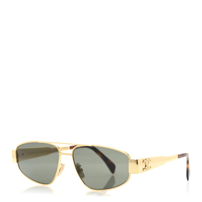 Celine Metal Triomphe 03 Sunglasses CL40281U Gold Green 1 of 9