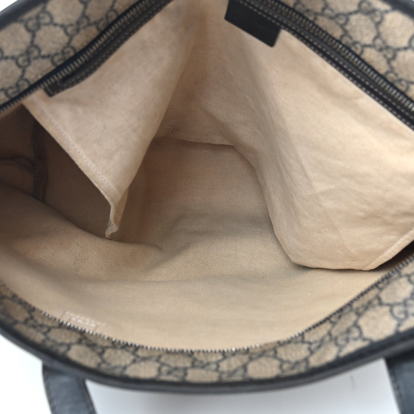 GG Supreme Monogram Medium Zippered Shopping Tote Navy