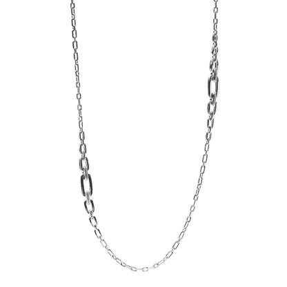 David Yurman Sterling Silver Diamond Wellesley Long Chain Link Necklace 1 of 5