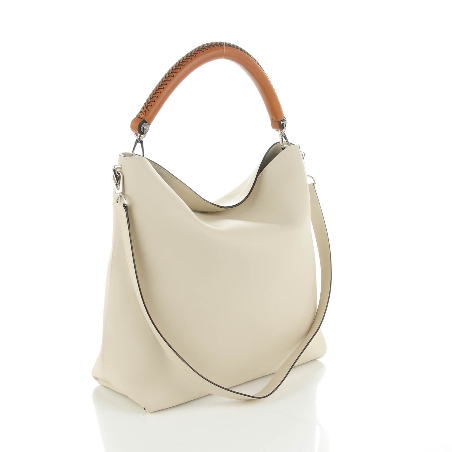 Louis Vuitton Veau Soie Calfskin Bagatelle Hobo White 3 of 7