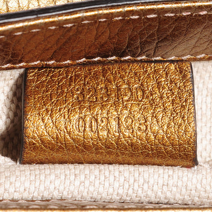 Gucci Metallic Pebbled Calfskin Small Soho Flap Crossbody Gold Ombre 7 of 7