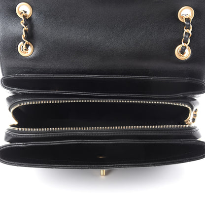 Chanel Lambskin Chevron Quilted Medium Envelope Flap Black 5 of 13