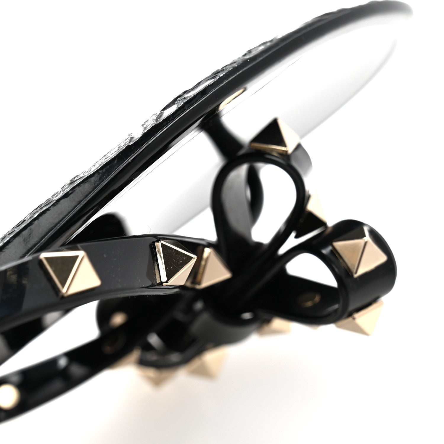 Valentino Garavani PVC Jelly Rockstud Bow Thong Sandals 39 Black 9 of 9