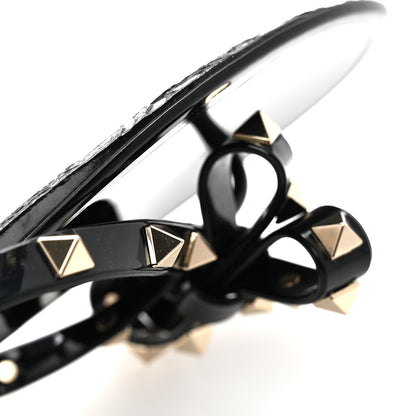 Valentino Garavani PVC Jelly Rockstud Bow Thong Sandals 39 Black 9 of 9