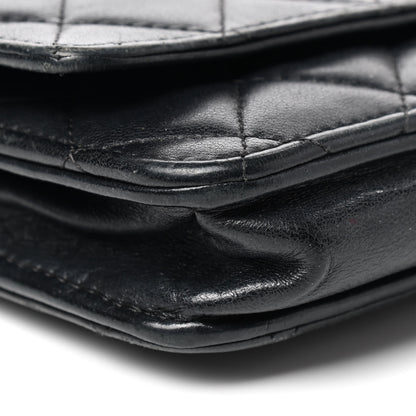 Chanel Lambskin Quilted Wallet On Chain WOC Black 5 of 15
