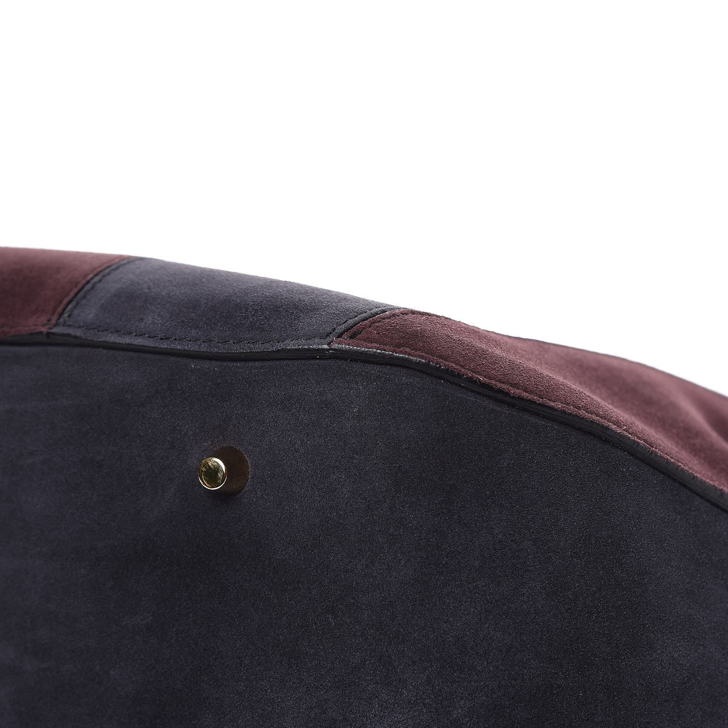 Burberry Suede Striped Large Orchard Bowling Bag Black Currant Plum 8 of 15