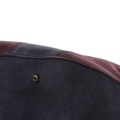 Burberry Suede Striped Large Orchard Bowling Bag Black Currant Plum 8 of 15