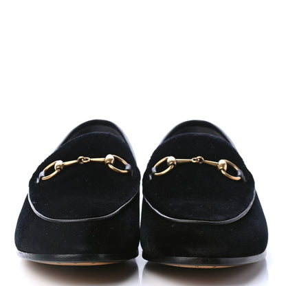 Gucci Velvet Horsebit Womens Jordaan Loafers 37 Black 2 of 4