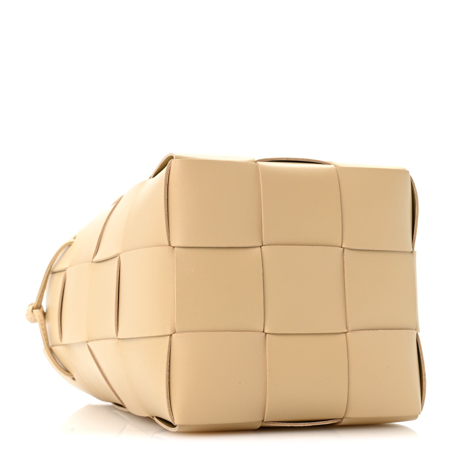 Bottega Veneta Lambskin Maxi Intrecciato Small Cassette Crossbody Bucket Bag Porridge 4 of 9