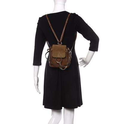 Chloe Suede Calfskin Mini Faye Backpack Woody Khaki 2 of 11