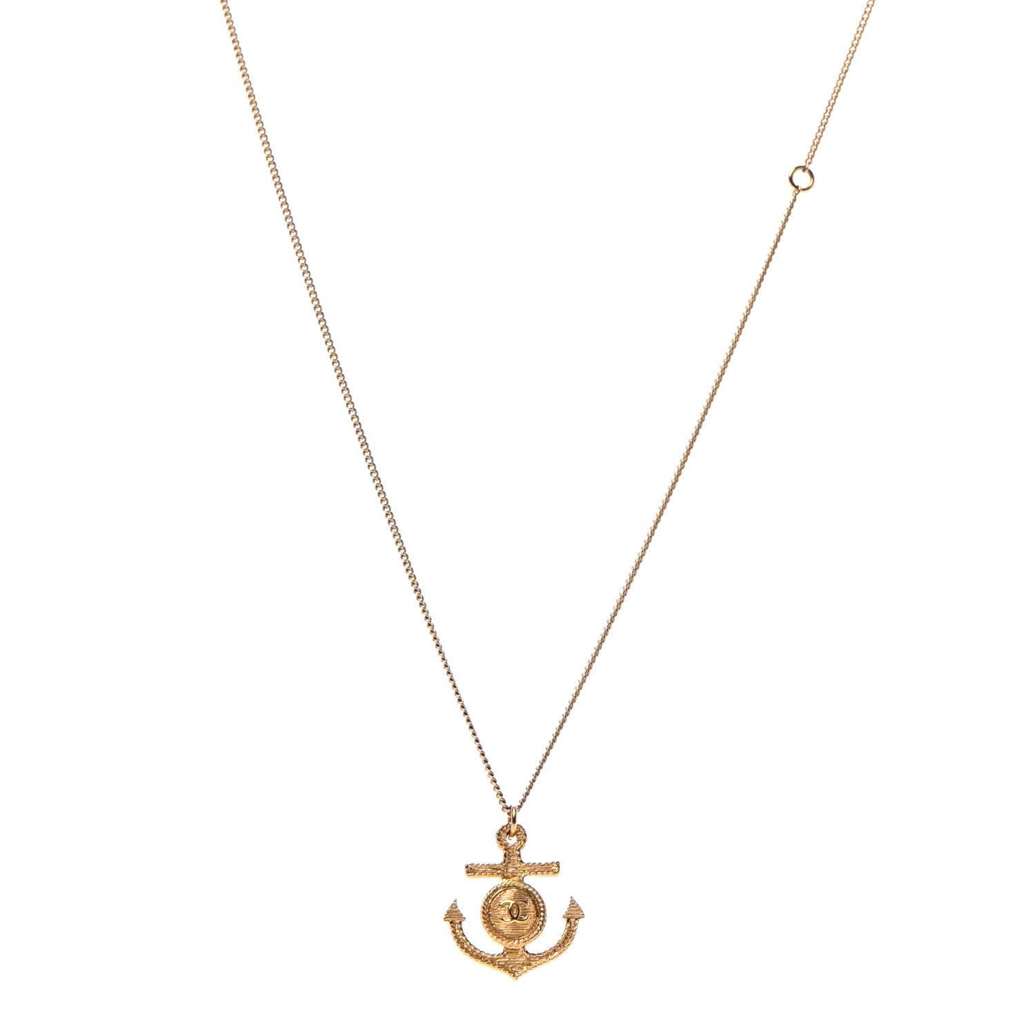 Chanel Anchor CC Pendant Necklace Gold 1 of 4