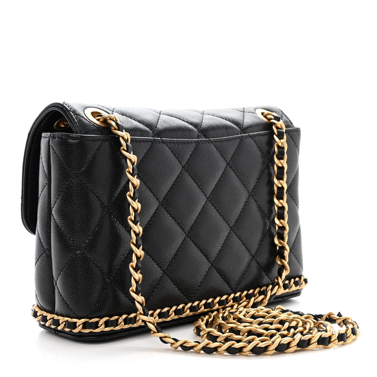 Chanel Caviar Quilted Camellia Chain Around Flap Black 3 of 11