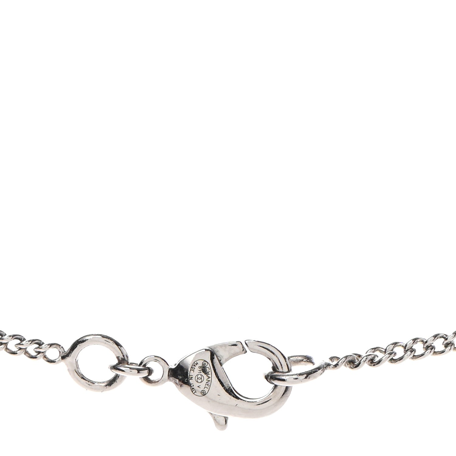Chanel Crystal Timeless CC Necklace Silver 4 of 5
