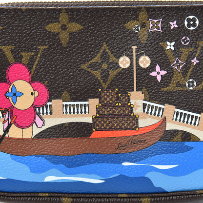 Louis Vuitton Monogram 2019 Christmas Animation Mini Venice Pochette Accessories Blue 10 of 11