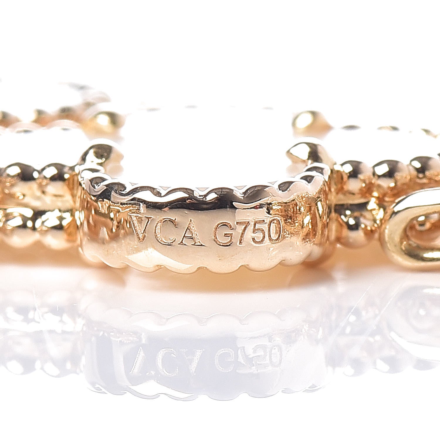 Van Cleef & Arpels 18K Yellow Gold Mother of Pearl 5 Motifs Vintage Alhambra Bracelet 4 of 6