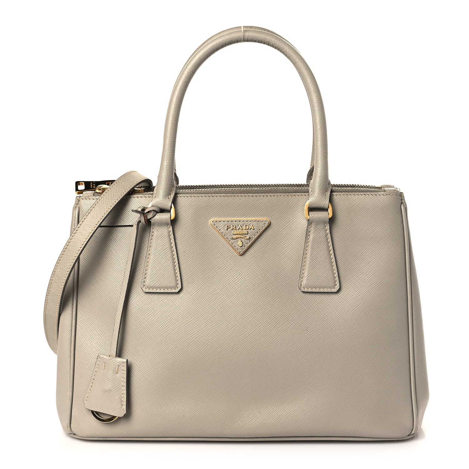 Prada Saffiano Small Galleria Double Zip Tote Pomice 1 of 12
