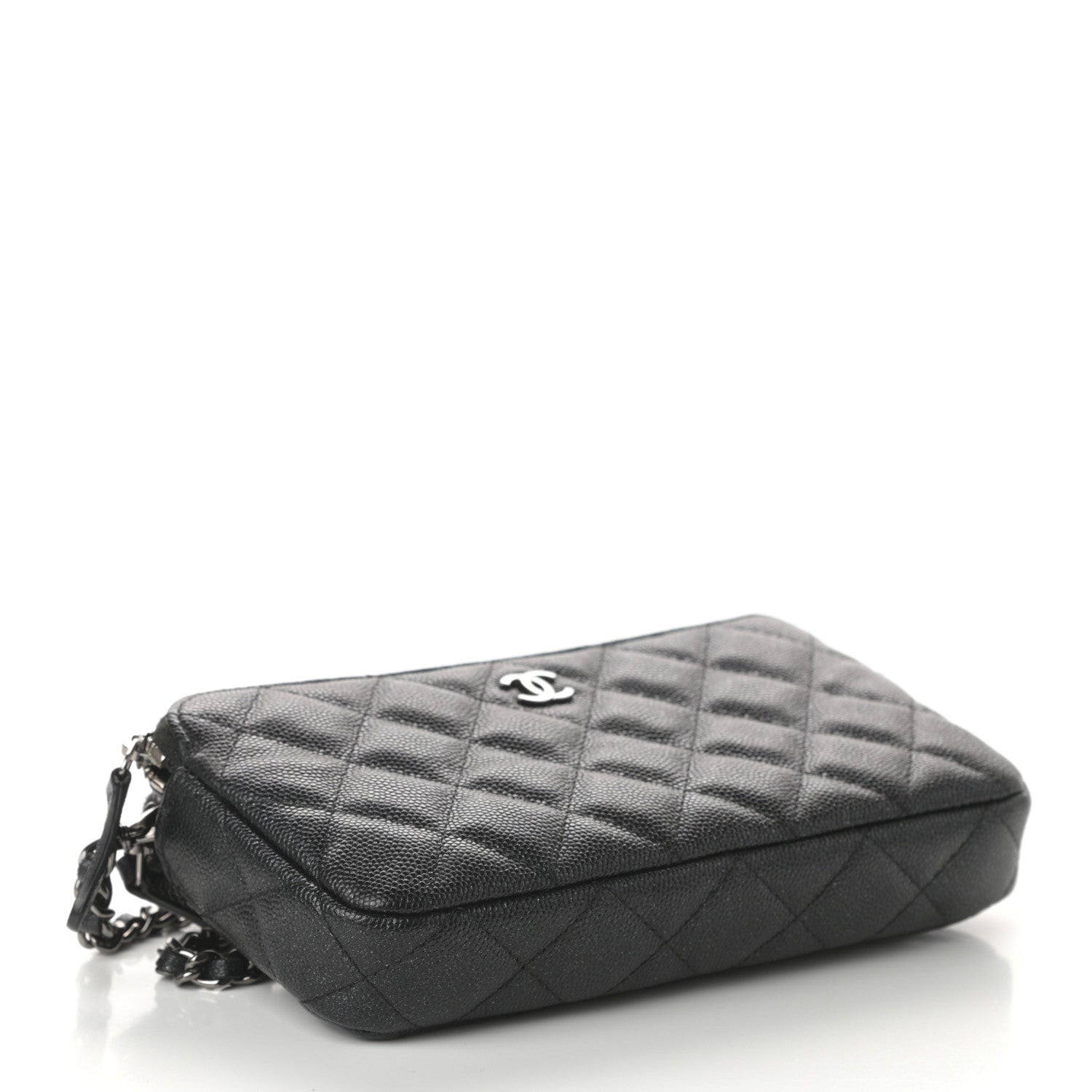 Chanel Iridescent Caviar Quilted Small Clutch With Chain Black 4 of 10
