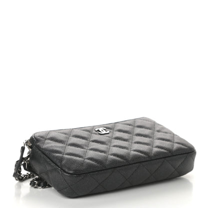 Chanel Iridescent Caviar Quilted Small Clutch With Chain Black 4 of 10