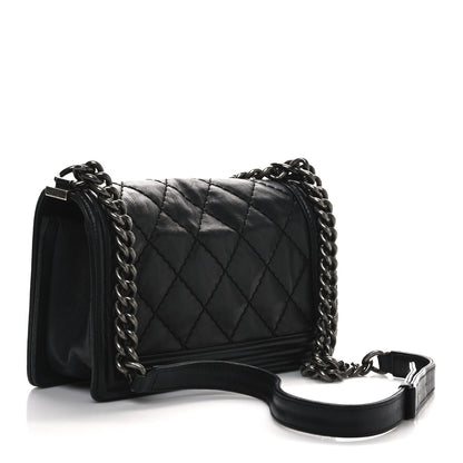 Chanel Calfskin Double Stitch Medium Boy Flap Black 3 of 12