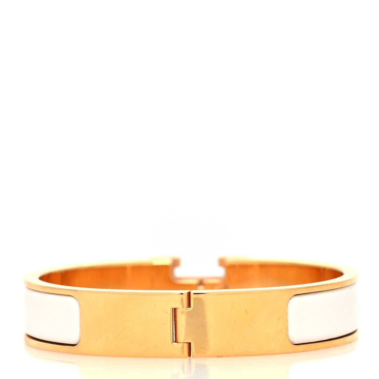 Hermes Enamel Narrow Clic Clac H Bracelet PM White 3 of 5
