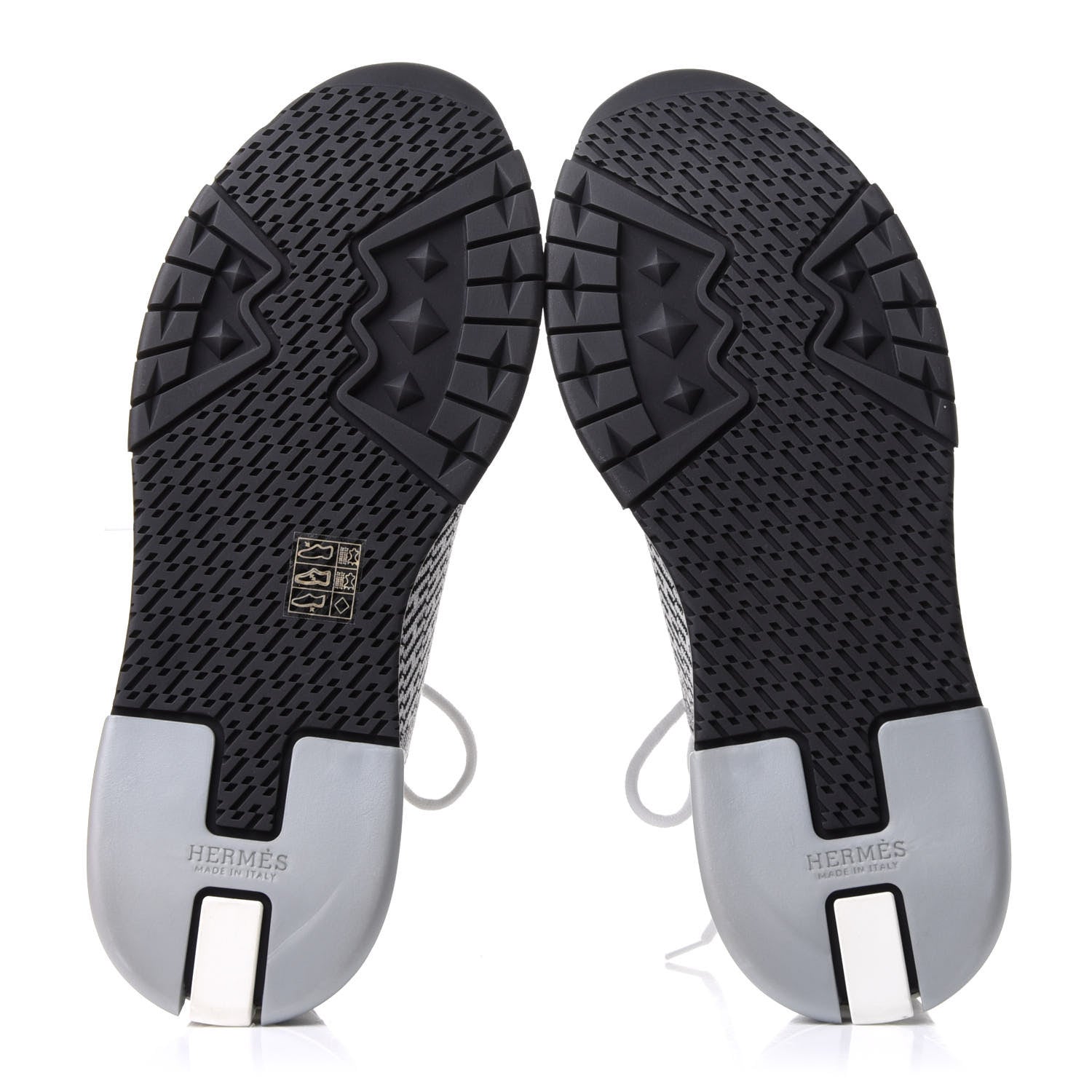 Hermes Knit Bi-Color Womens Addict Sneakers 39.5 Black White 6 of 9