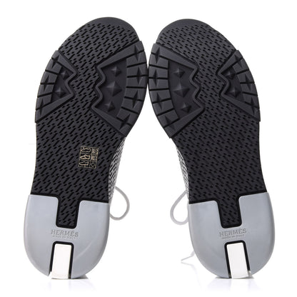 Hermes Knit Bi-Color Womens Addict Sneakers 39.5 Black White 6 of 9