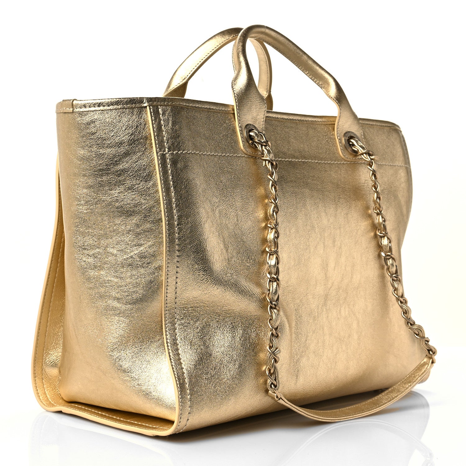Chanel Metallic Calfskin Medium Deauville Tote Gold 4 of 11