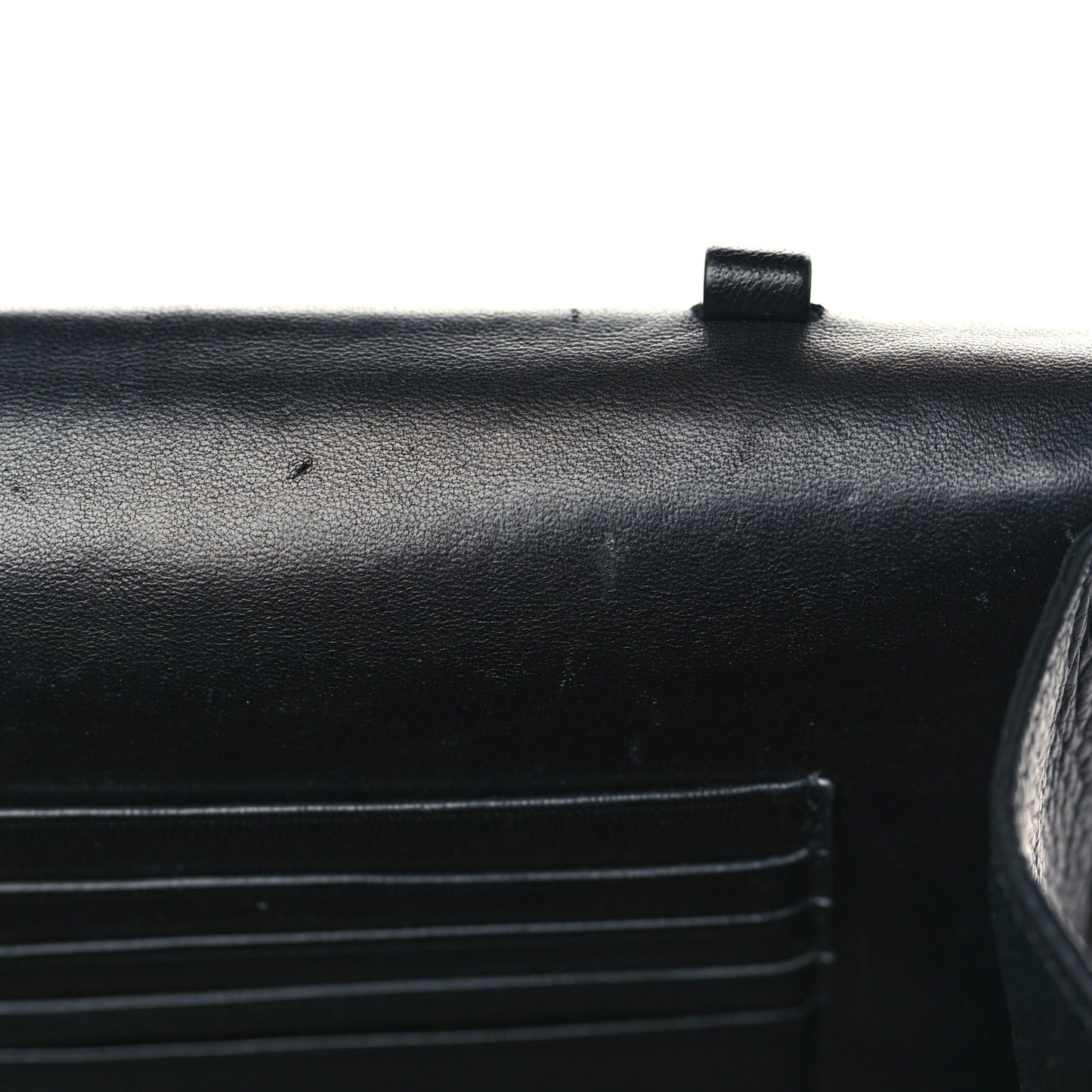 Grained Calfskin Car Flap Bag Black