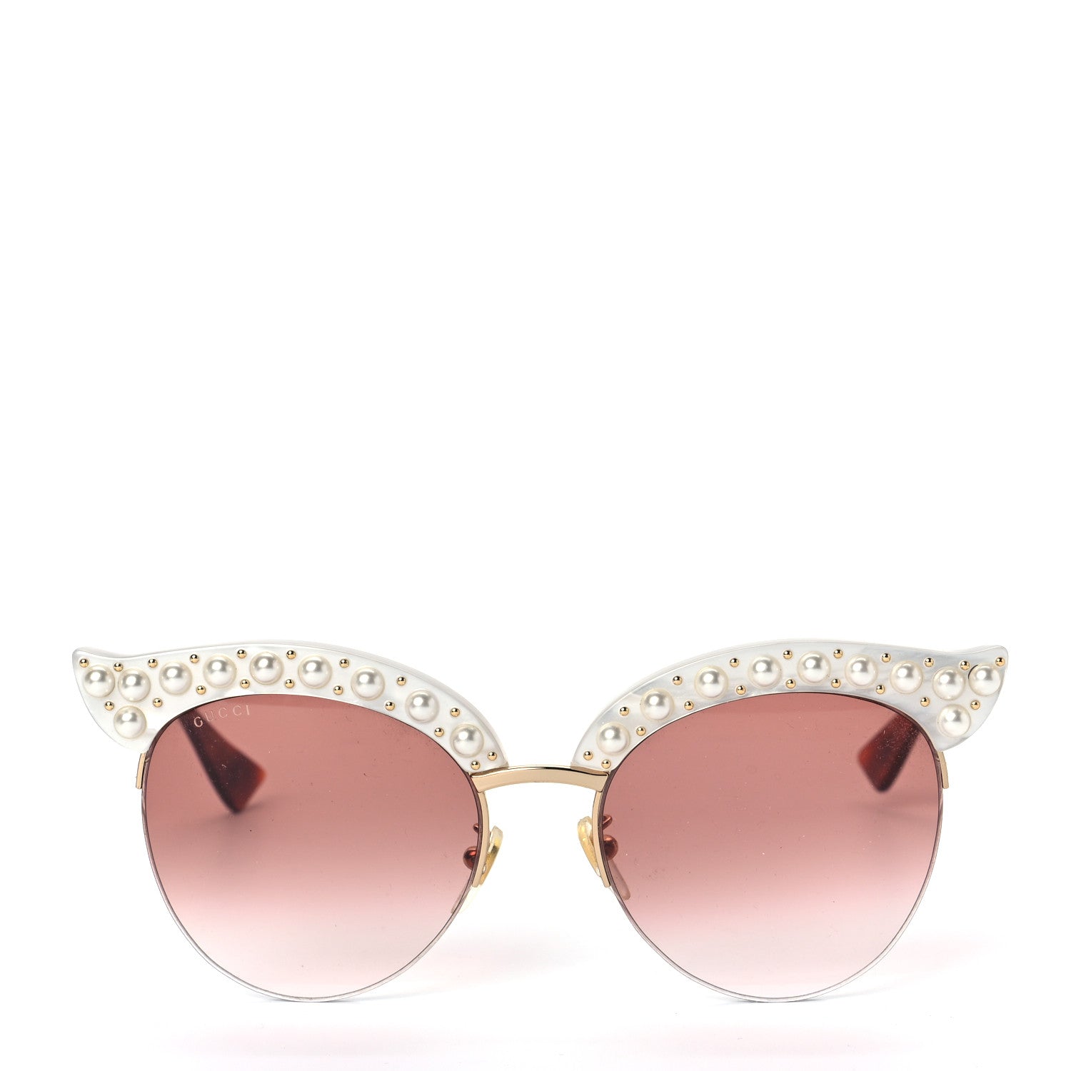 Gucci Pearl Cat Eye Sunglasses GG0212S White 2 of 7