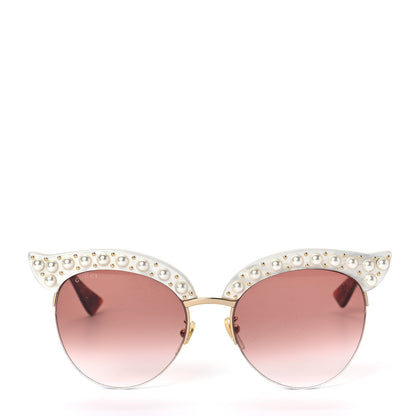 Gucci Pearl Cat Eye Sunglasses GG0212S White 2 of 7