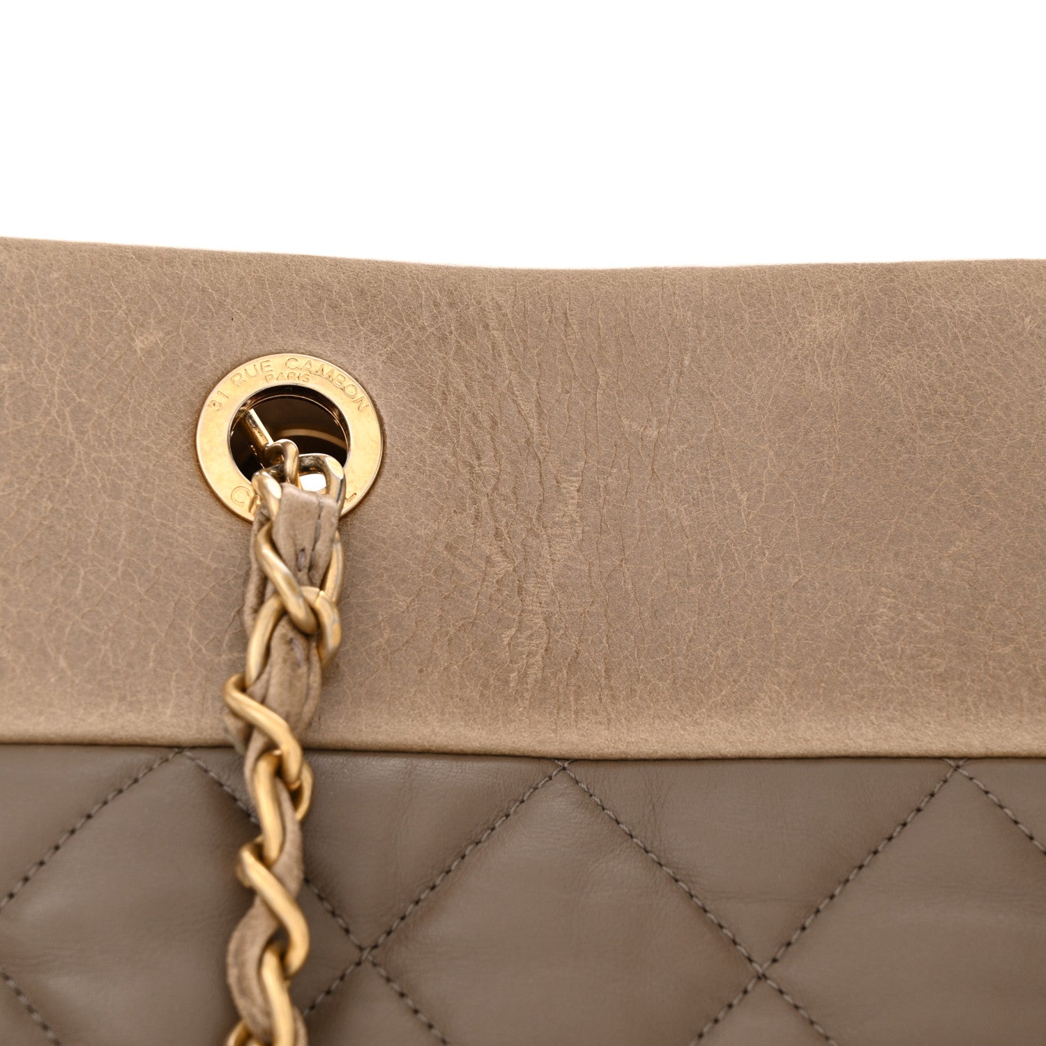 Chanel Calfskin Quilted Large Soft Elegance Tote Beige 13 of 14