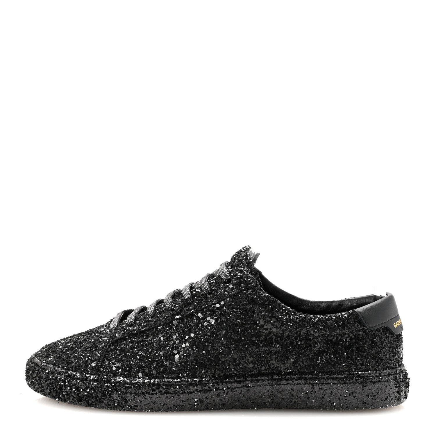 Saint Laurent Calfskin Crystal Glitter Andy Sneakers 38.5 Black 2 of 20