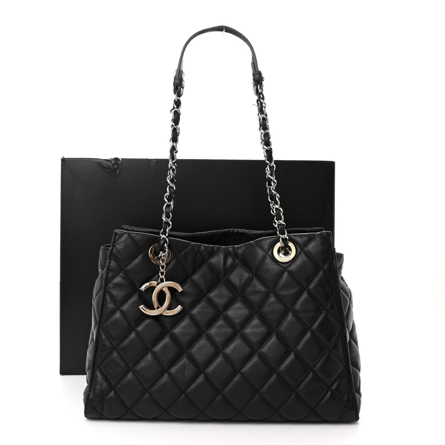 Chanel Calfskin Quilted Small Chic and Soft Shopping Tote Black 15 of 15