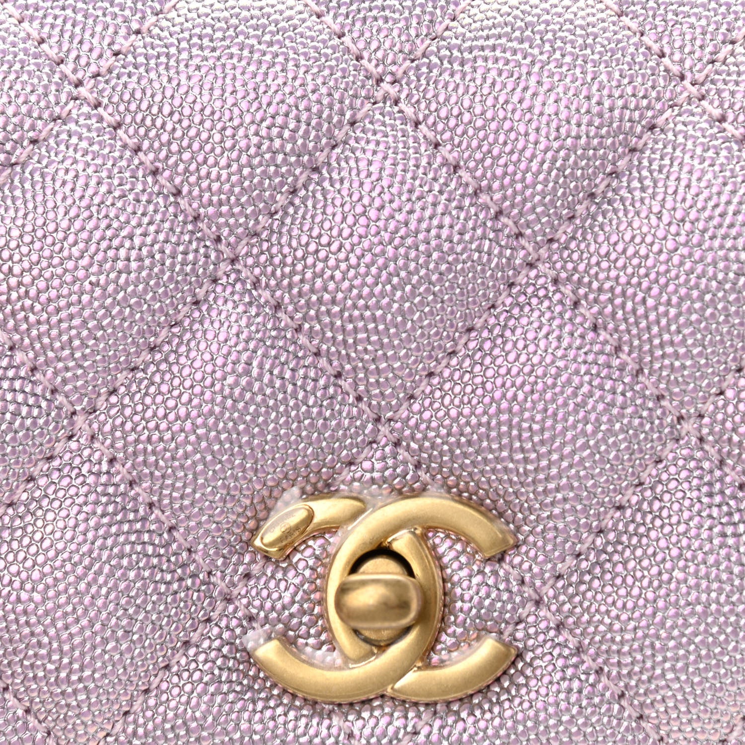 Chanel Metallic Caviar Quilted Extra Mini Coco Handle Flap Light Pink 8 of 11