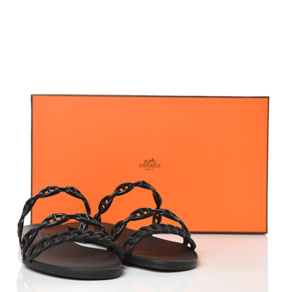 Hermes Rubber Chaine d'Ancre Rivage Sandals 37 Black 8 of 8