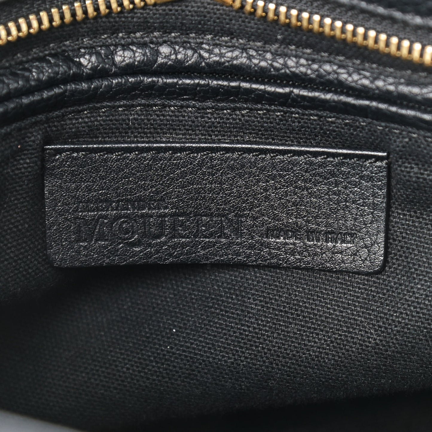 Pebbled Calfskin Mini Skull Padlock Zip Around Tote Black