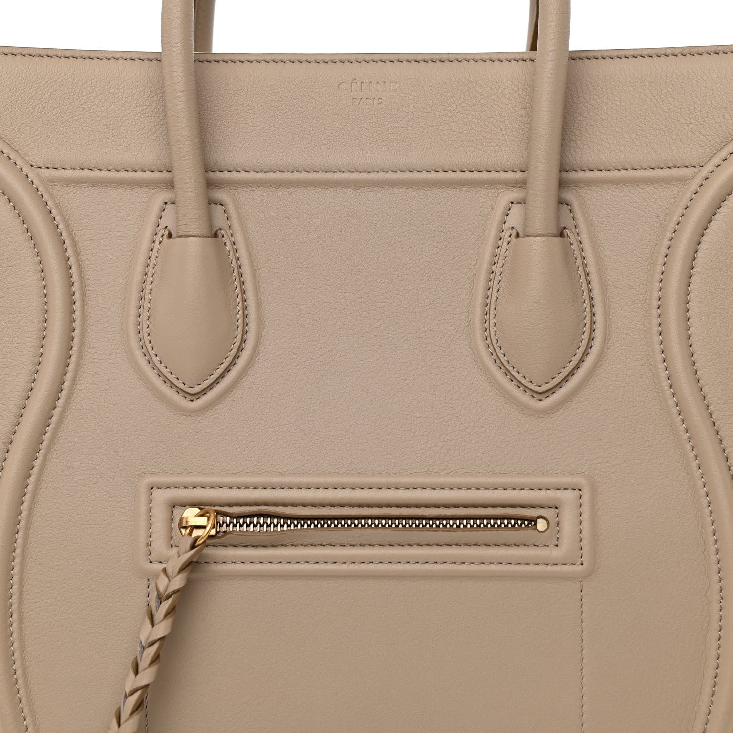Celine Supple Calfskin Medium Phantom Luggage Beige 8 of 10