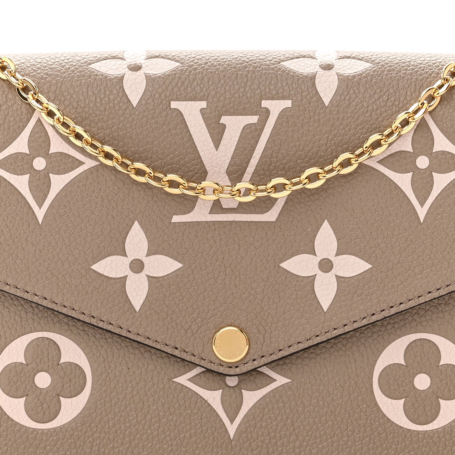 Louis Vuitton Empreinte Monogram Giant Felicie Pochette Tourterelle Creme 8 of 11