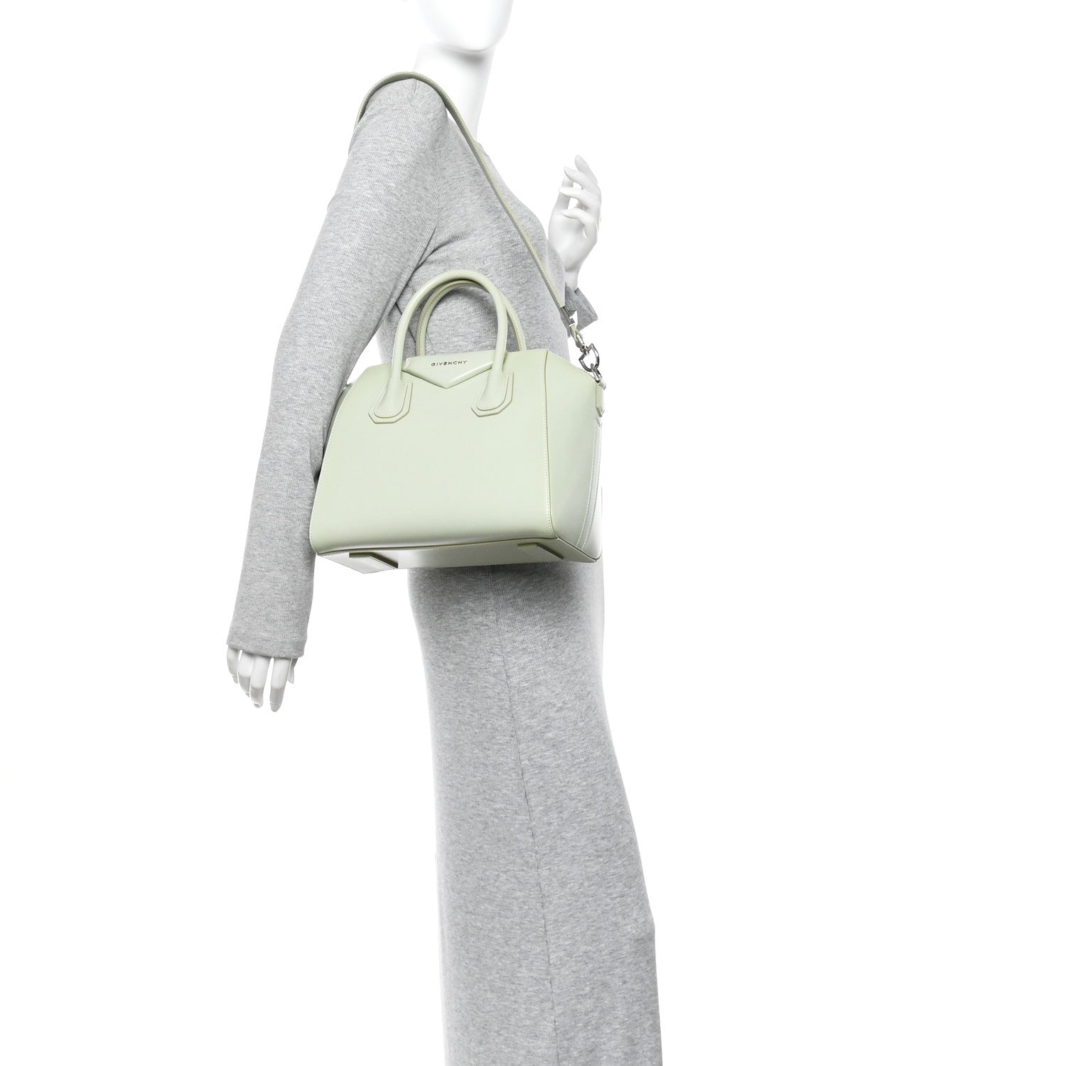Givenchy Shiny Lord Calfskin Small Antigona Aqua Green 2 of 10
