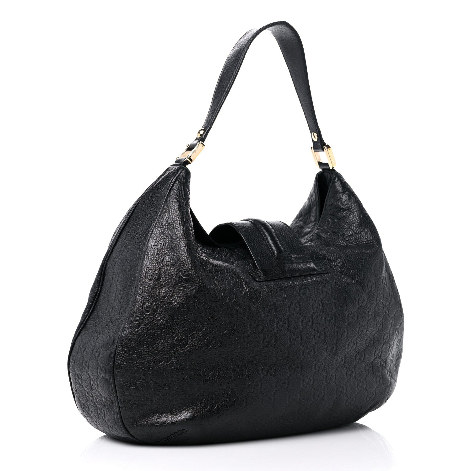 Gucci Guccissima Large New Ladies Web Hobo Black 3 of 14