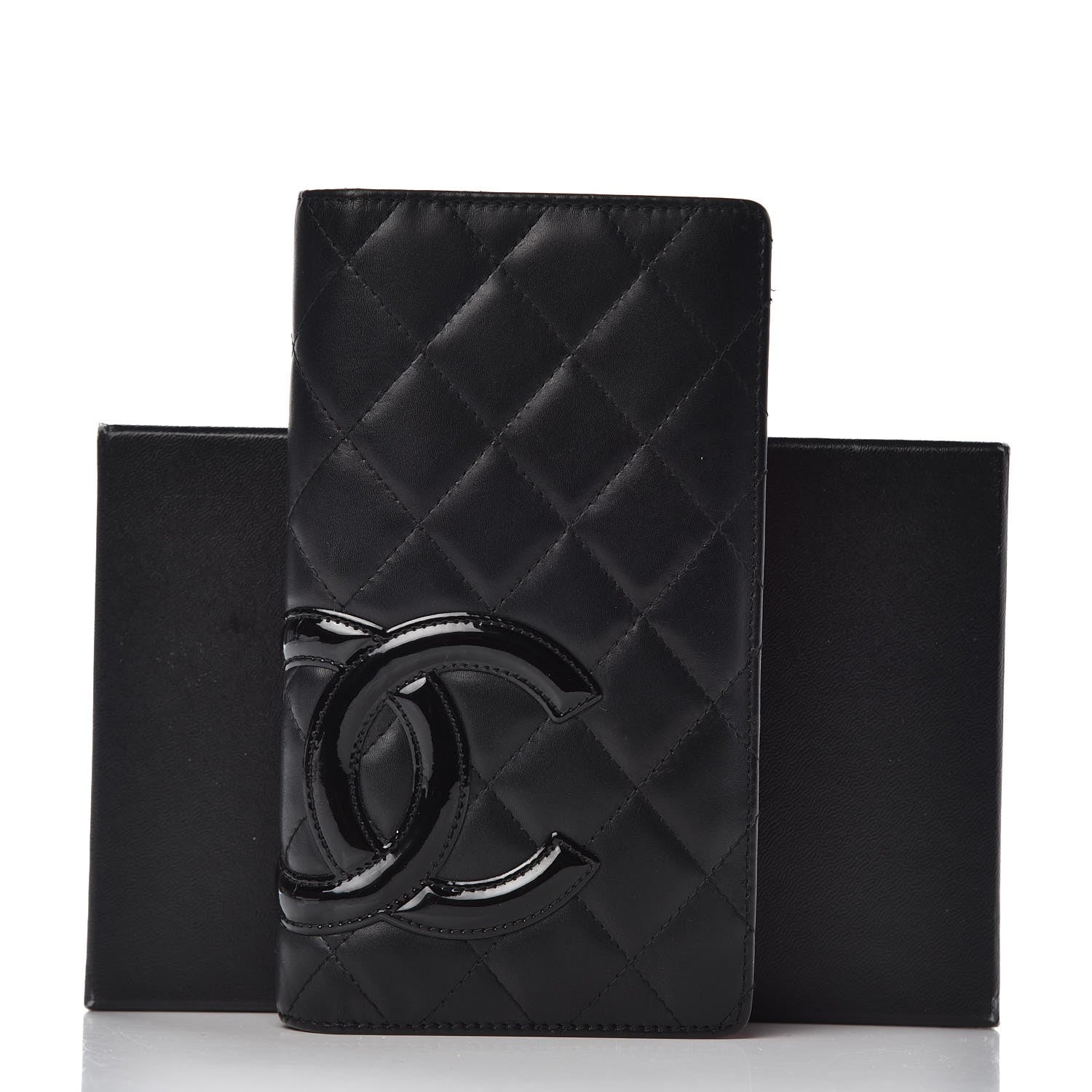 Chanel Calfskin Quilted Cambon Yen Wallet Black 11 of 11