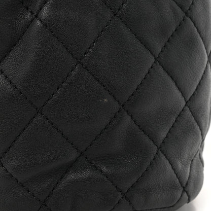 Chanel Calfskin Quilted Pearl Mini About Pearls Drawstring Bucket Bag Black 11 of 12