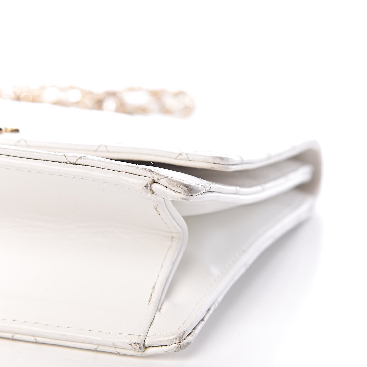 Chanel Glazed Calfskin Stitched Mini Square Flap White 11 of 18