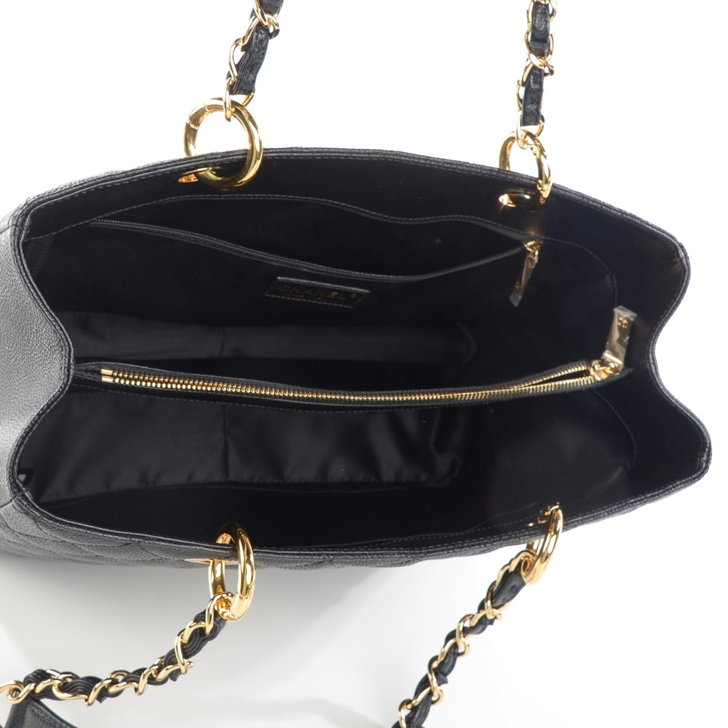 Caviar Quilted Grand Shopping Tote GST Black